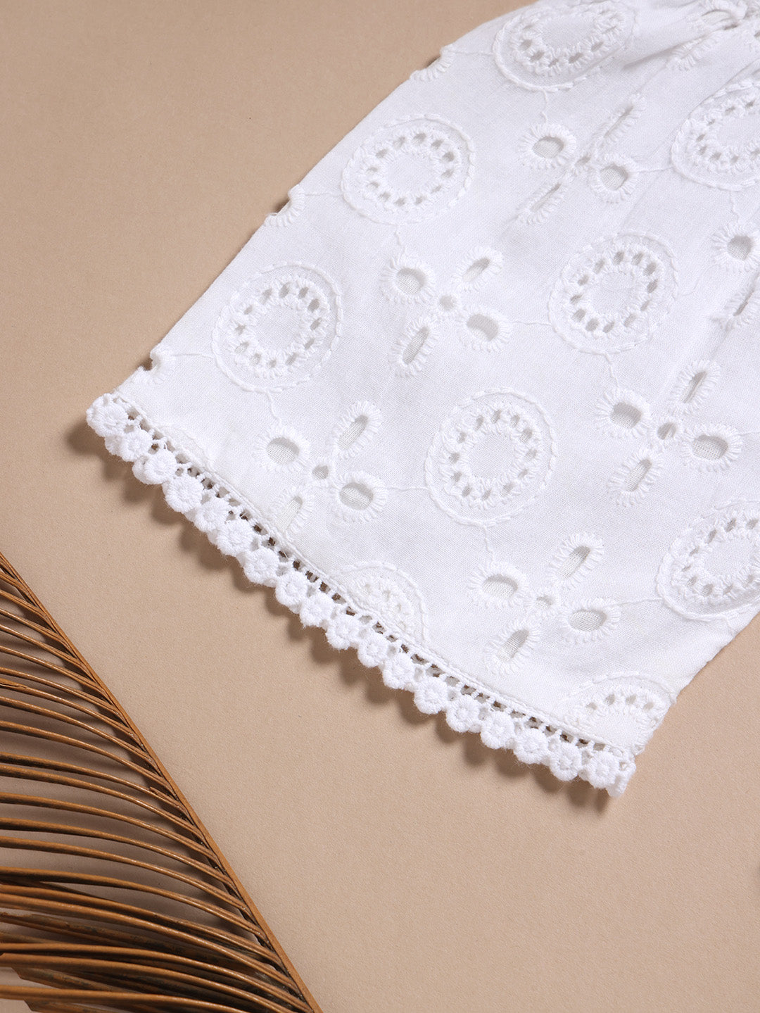 Baby Girl Summer Eyelet Embroidery Set – Lightweight White Top & Shorts