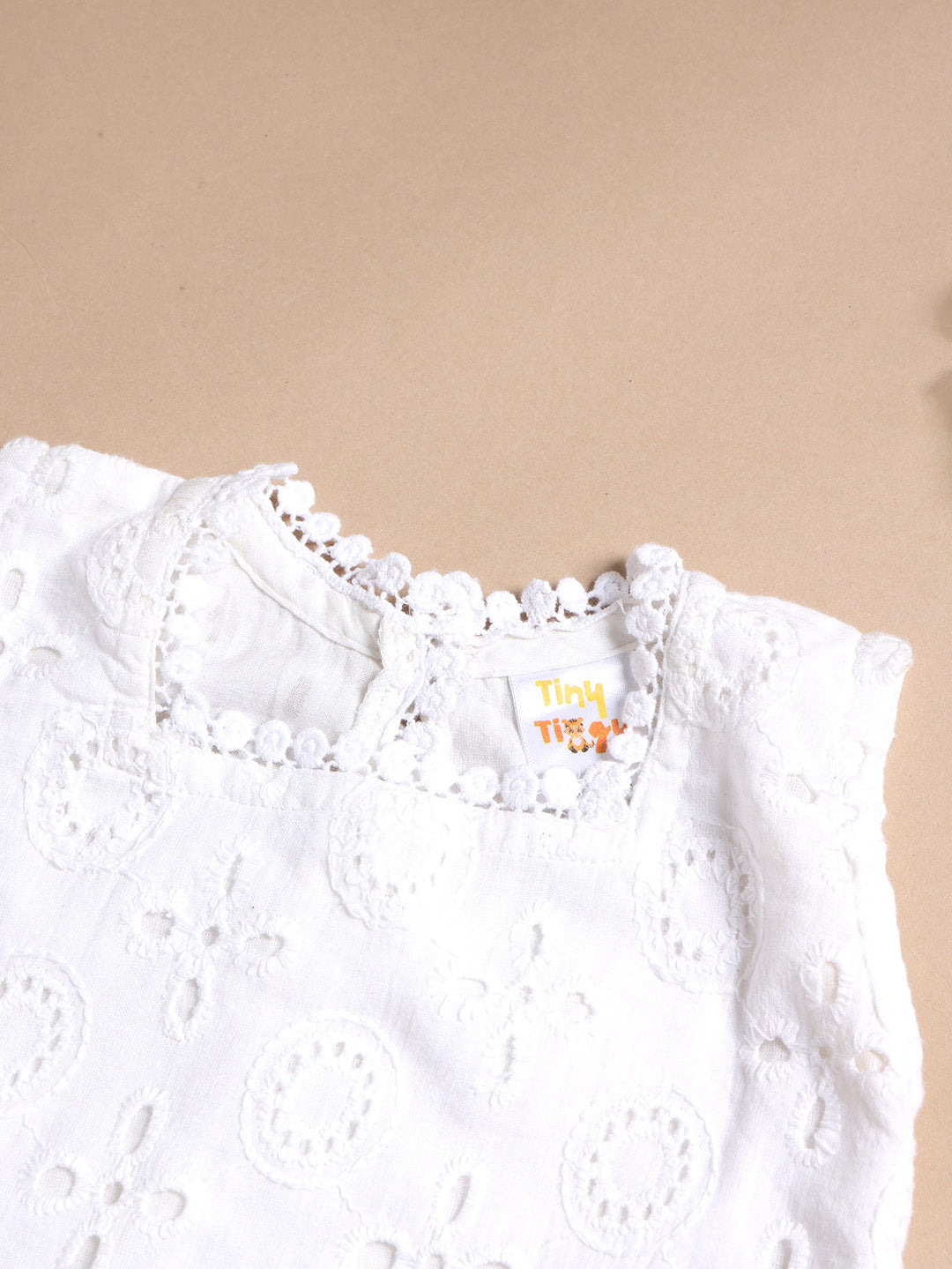 Baby Girl Summer Eyelet Embroidery Set – Lightweight White Top & Shorts