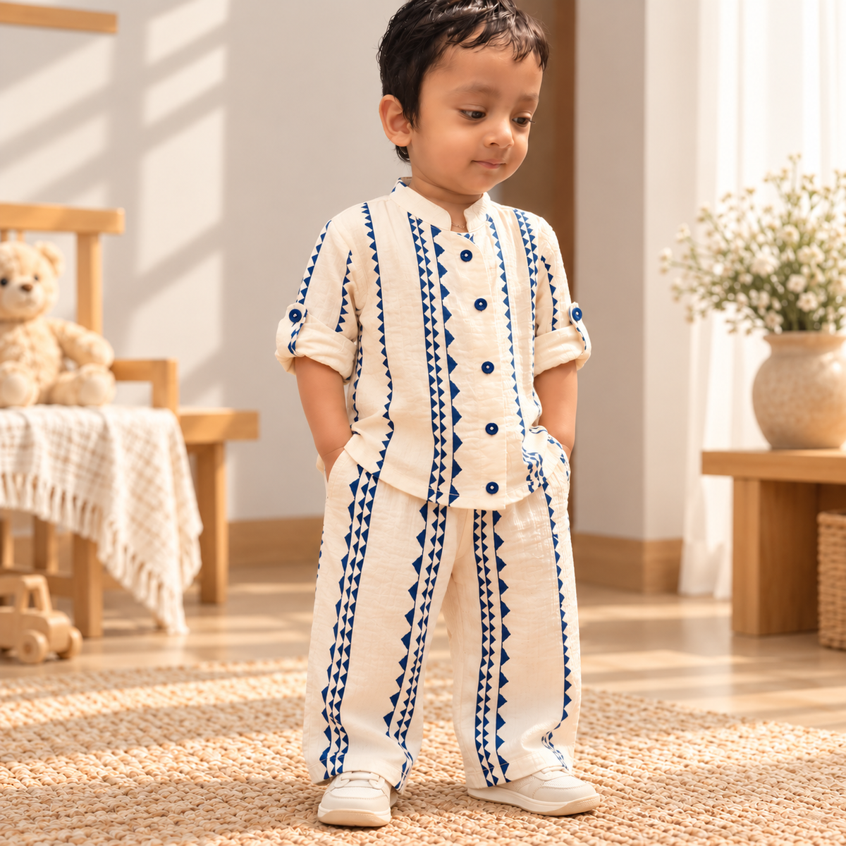 Little Gentleman Organic Muslin Cotton Co-Ord Set