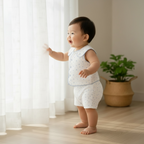 Organic Muslin Starry Jhabla Set