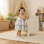 Baby Girl Cotton Printed Frock | Sleeveless Tiered Summer Dress for Infants