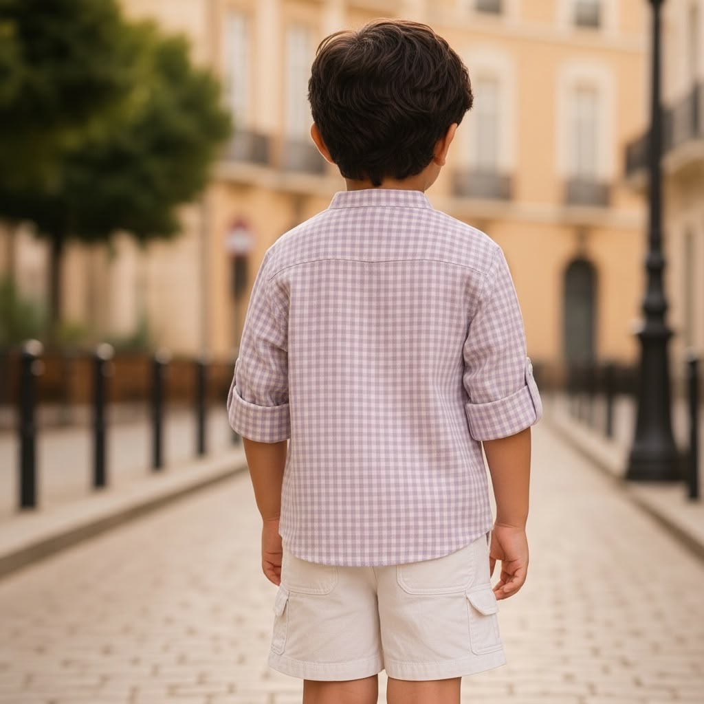 Pure Cotton Mandarin Collar Shirt