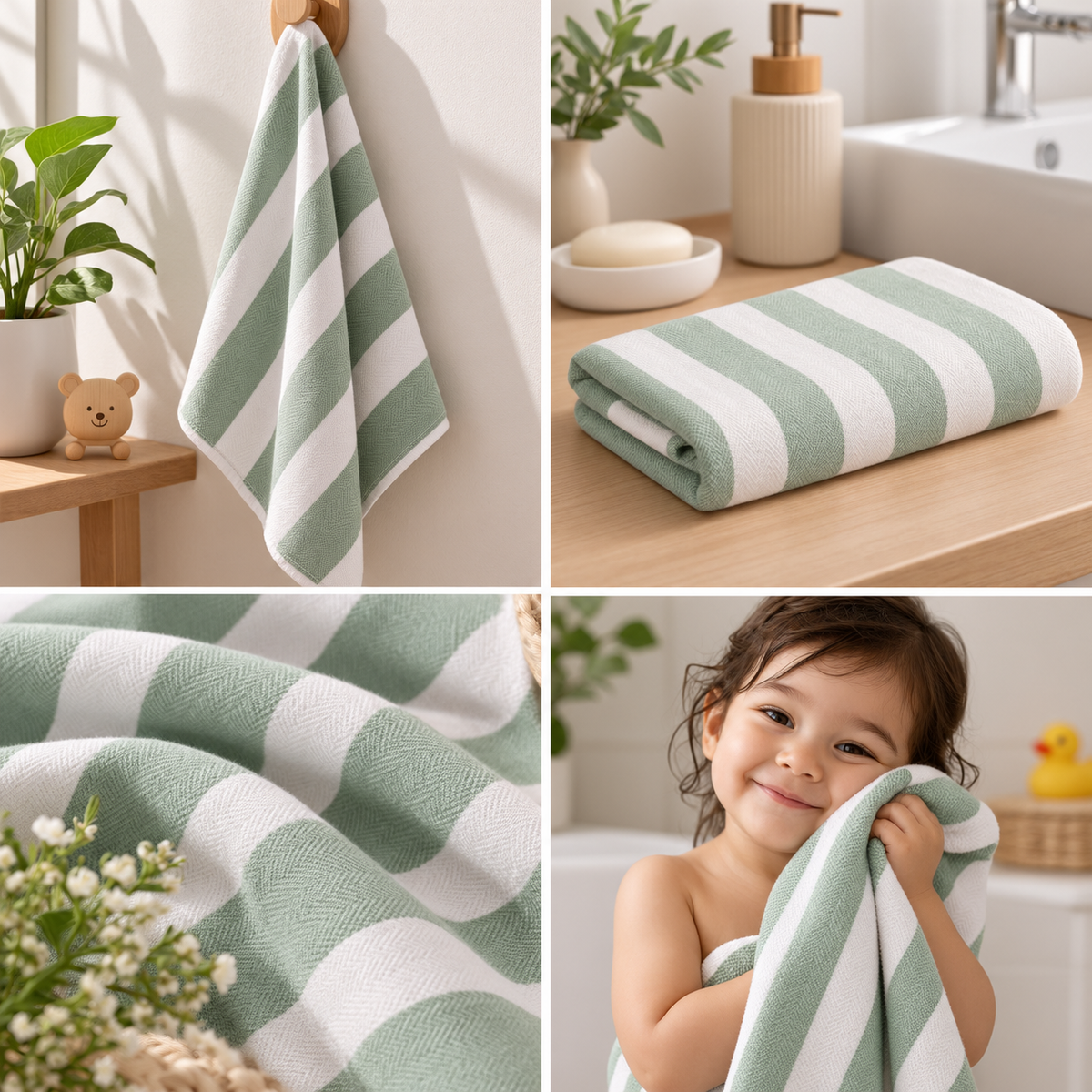 100% Bamboo Hand Non-Terry Towel- Pack of 2-Super Soft & Lightweight, 41 × 71 cm