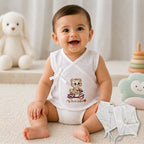 Embroidered Premium Cotton Baby Jhabla with 2 Nappies for newborn Babies