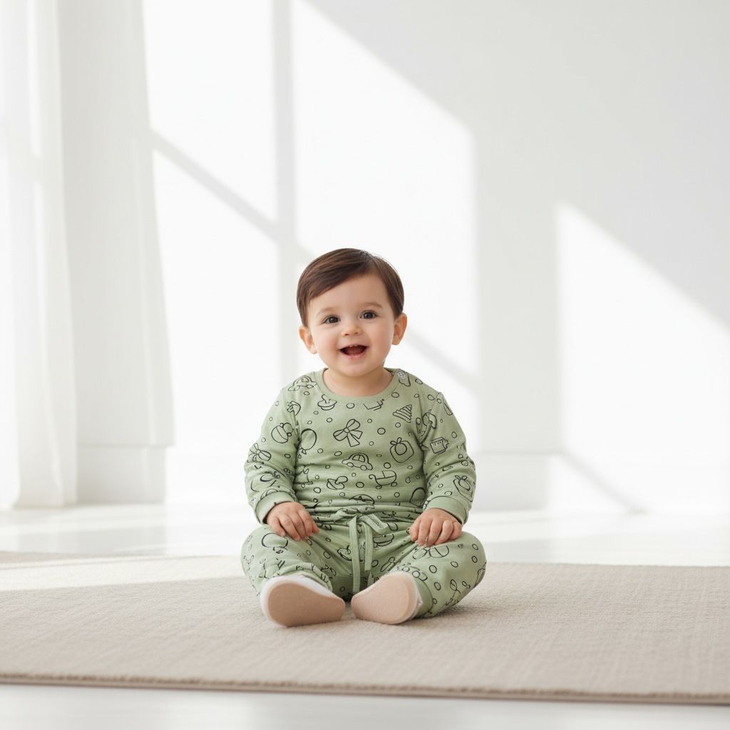 Bamboo Cotton Printed Co-ord Set | Soft Top & Jogger Outfit for Infants