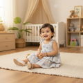Baby Girl Cotton Printed Frock | Sleeveless Tiered Summer Dress for Infants