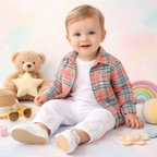3-Piece Clothing Set – White Bamboo Cotton Tee | Cotton Shirt & Corduroy Pants