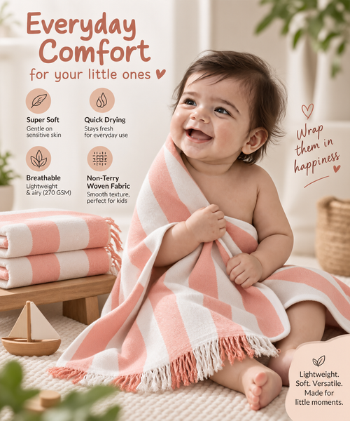 100% Bamboo Non-Terry Bath Towel | Lightweight, Soft & Quick Drying | 270 GSM