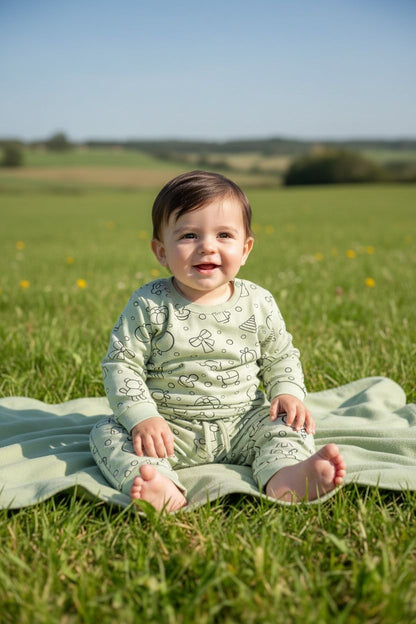 Bamboo Cotton Printed Co-ord Set | Soft Top & Jogger Outfit for Infants