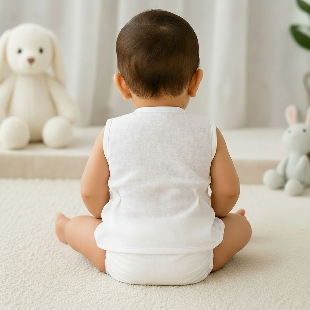 Embroidered Premium Cotton Baby Jhabla with 2 Nappies for newborn Babies