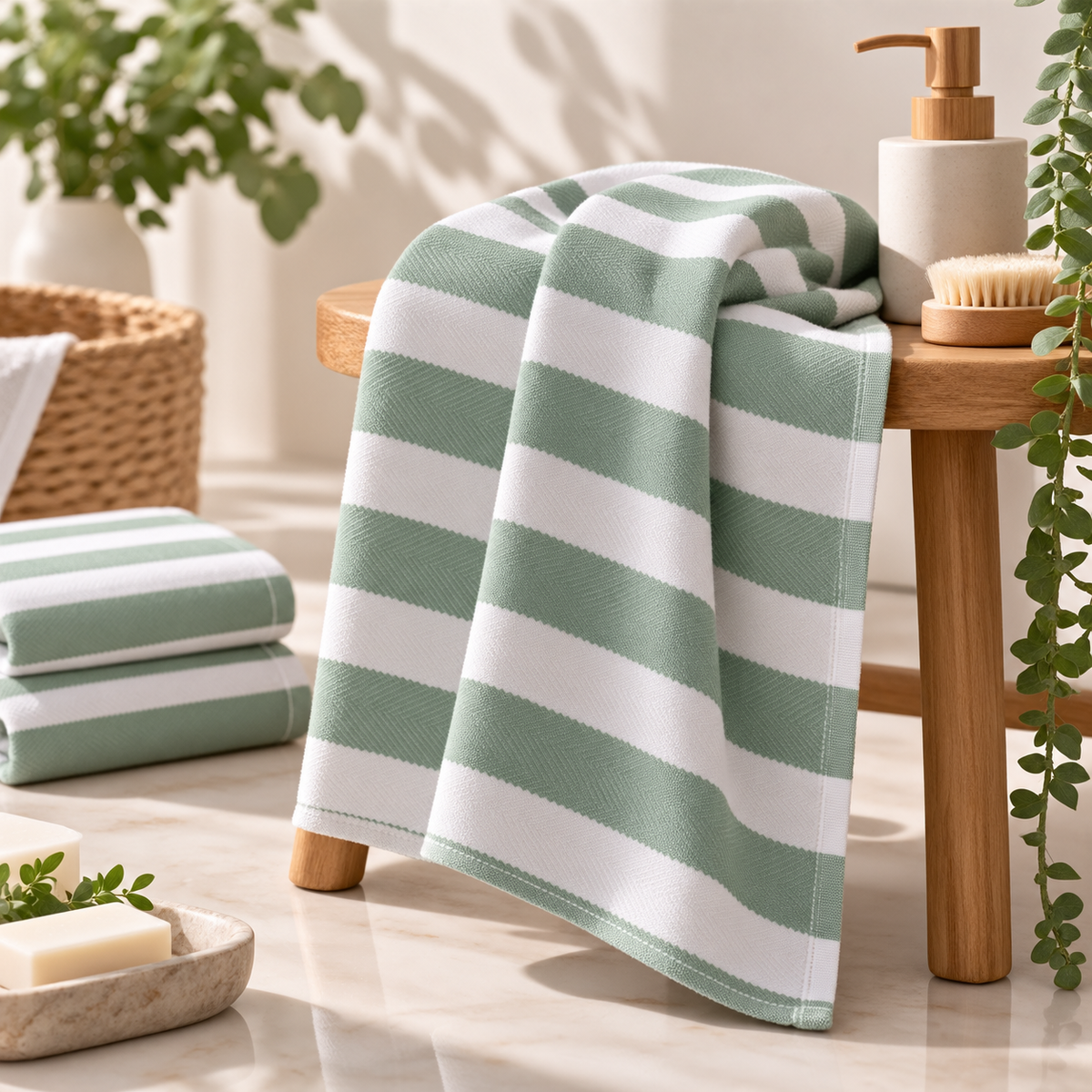 100% Bamboo Non-Terry Bath Towel | Lightweight, Soft & Quick Drying | 270 GSM