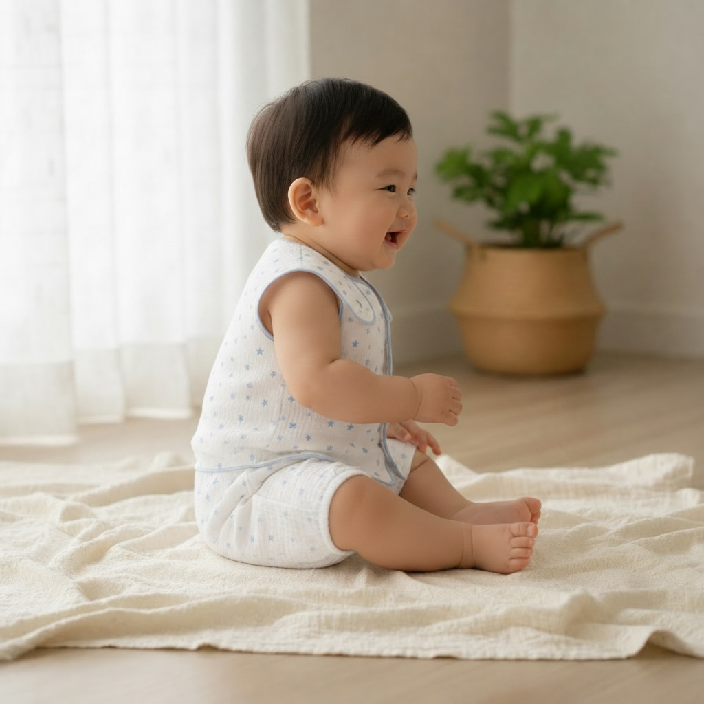 Organic Muslin Starry Jhabla Set