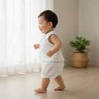 Organic Muslin Starry Jhabla Set