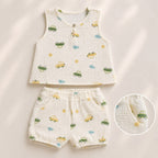 Organic Muslin Little Wheels Print Co-ord Set