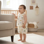 Organic Muslin Little Wheels Print Co-ord Set