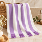 100% Bamboo Non-Terry Bath Towel | Lightweight, Soft & Quick Drying | 270 GSM- Purple