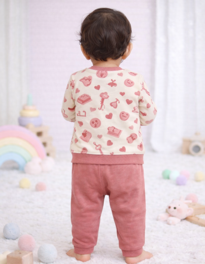 Bamboo Pyjama Set | Soft Printed Top & Jogger Outfit for Infants