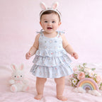 Baby Girl Cotton Printed Frock | Sleeveless Tiered Summer Dress
