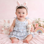 Baby Girl Cotton Printed Frock | Sleeveless Tiered Summer Dress