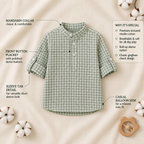Organic Muslin Mandarin Collar Shirt