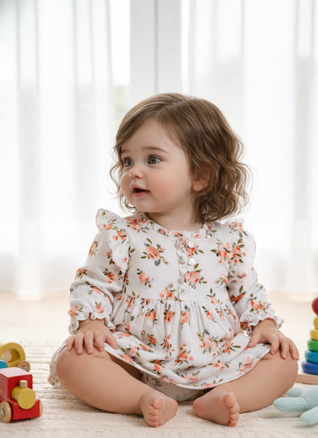 100% Bamboo Muslin Baby Frock with Matching Shorts