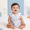 Printed 100% Cotton Baby Jhabla with 2 Nappies Cute Prints for Newborn Boys & Girls