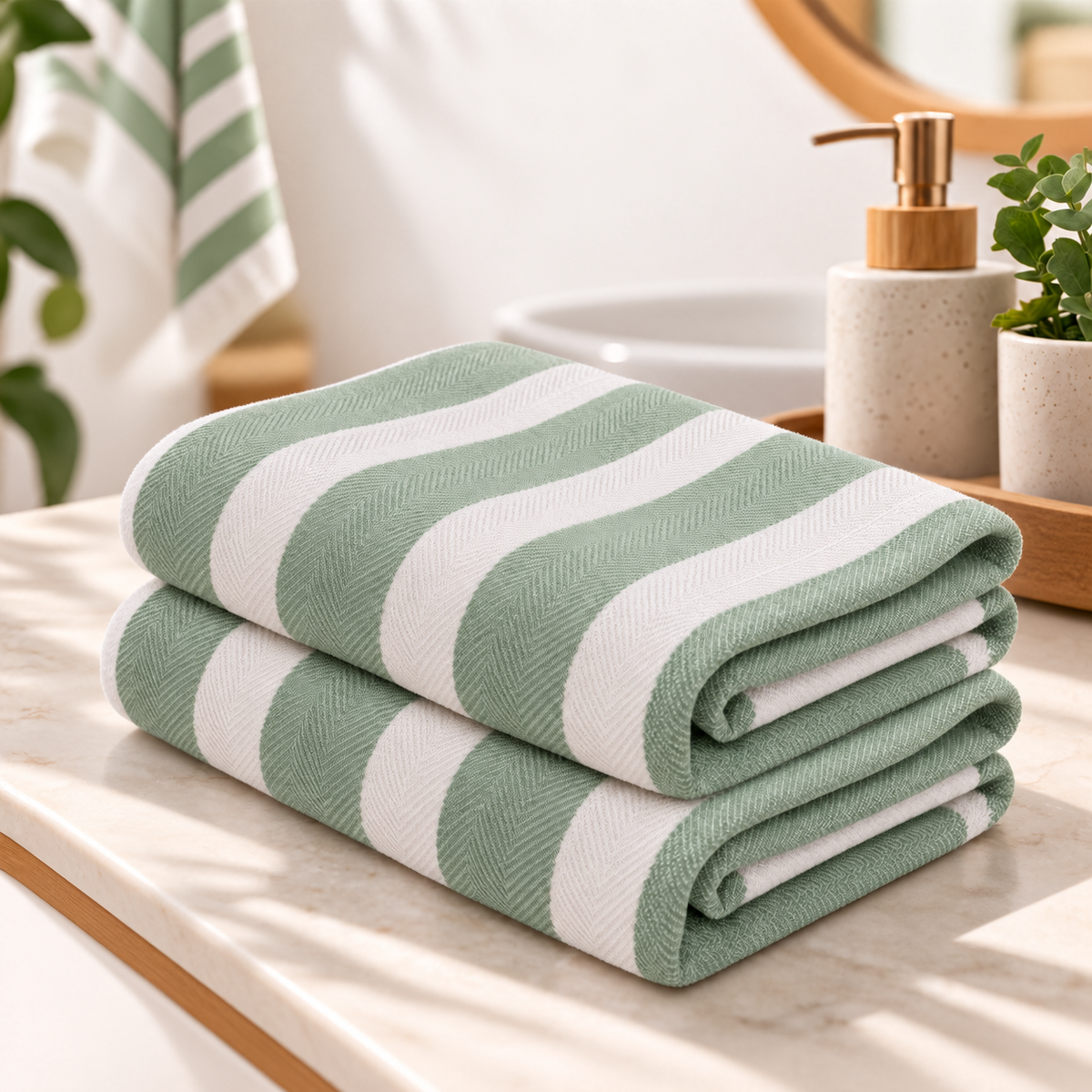 100% Bamboo Hand Non-Terry Towel- Pack of 2-Super Soft & Lightweight, 41 × 71 cm