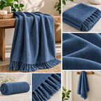 100% Bamboo Non-Terry Bath Towel | Lightweight, Soft & Quick Drying | 270 GSM