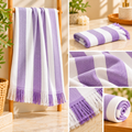 100% Bamboo Non-Terry Bath Towel | Lightweight, Soft & Quick Drying | 270 GSM- Purple
