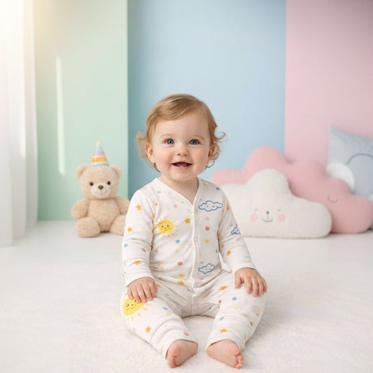 Ultra-Soft Bamboo Cotton Full Sleeves Romper - All season wear