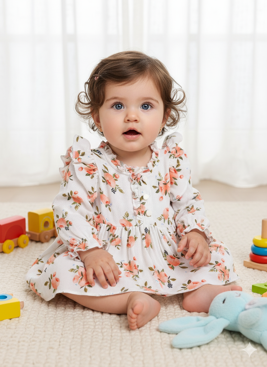 100% Bamboo Muslin Baby Frock with Matching Shorts