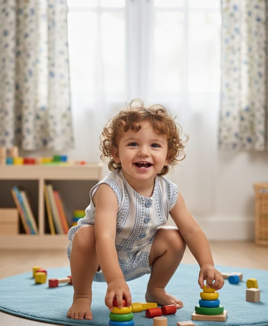 100% Cotton Baby Boy Outfit Set – Adorable Striped Sleeveless Shirt & Shorts