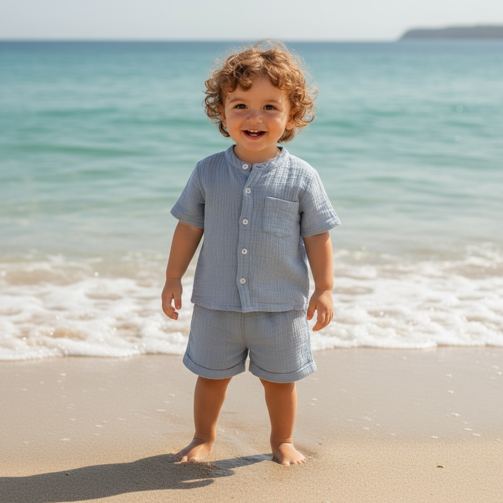 Classic Sky Organic Muslin Co-Ord Set