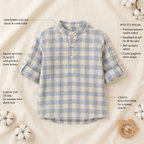 Organic Muslin Mandarin Collar Shirt with Corduroy Trouser