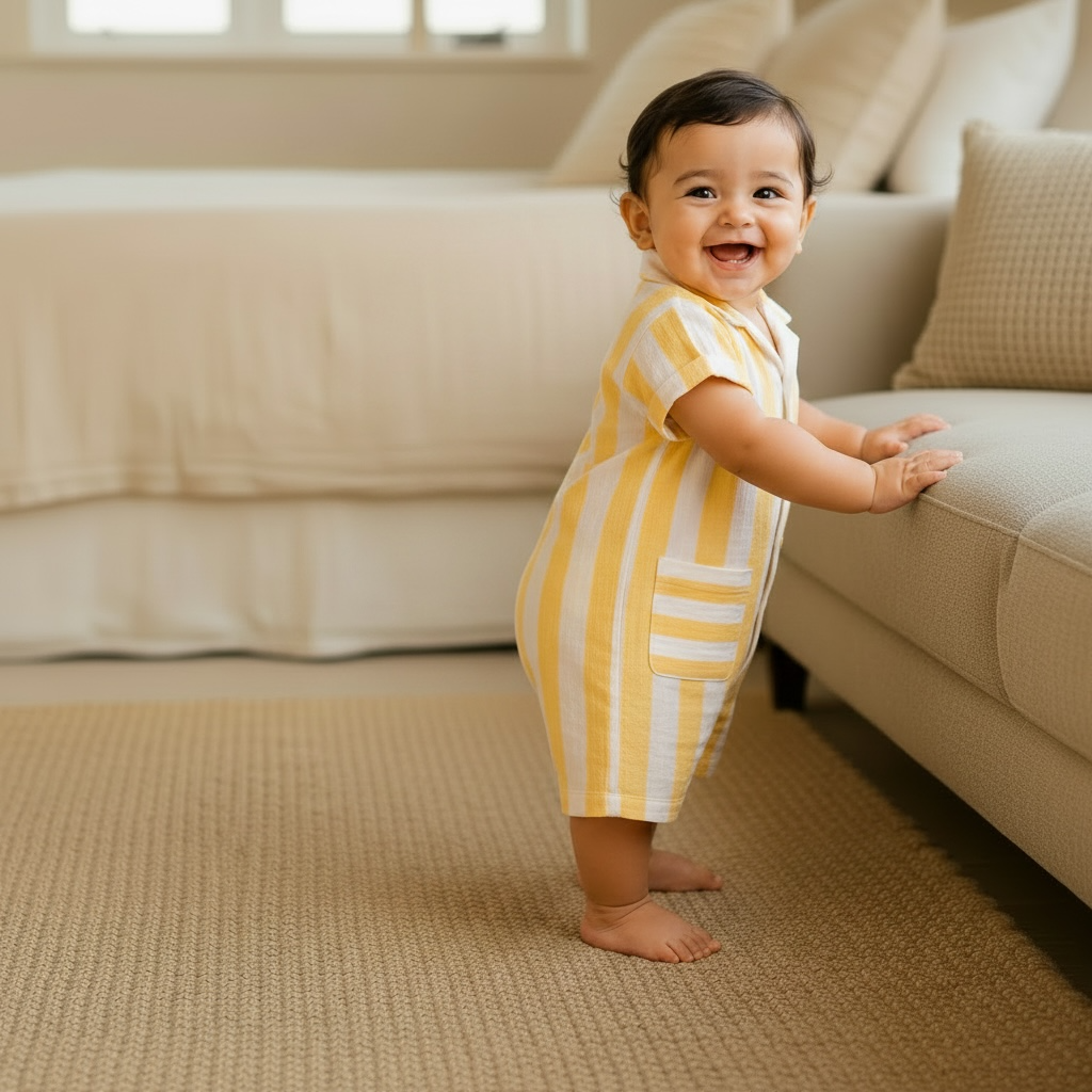 Organic Muslin Cotton Classic Stripe Romper