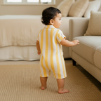 Organic Muslin Cotton Classic Stripe Romper