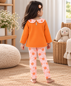 Little Sunshine Bamboo Co-ord Set with Handmade Crochet Flowers