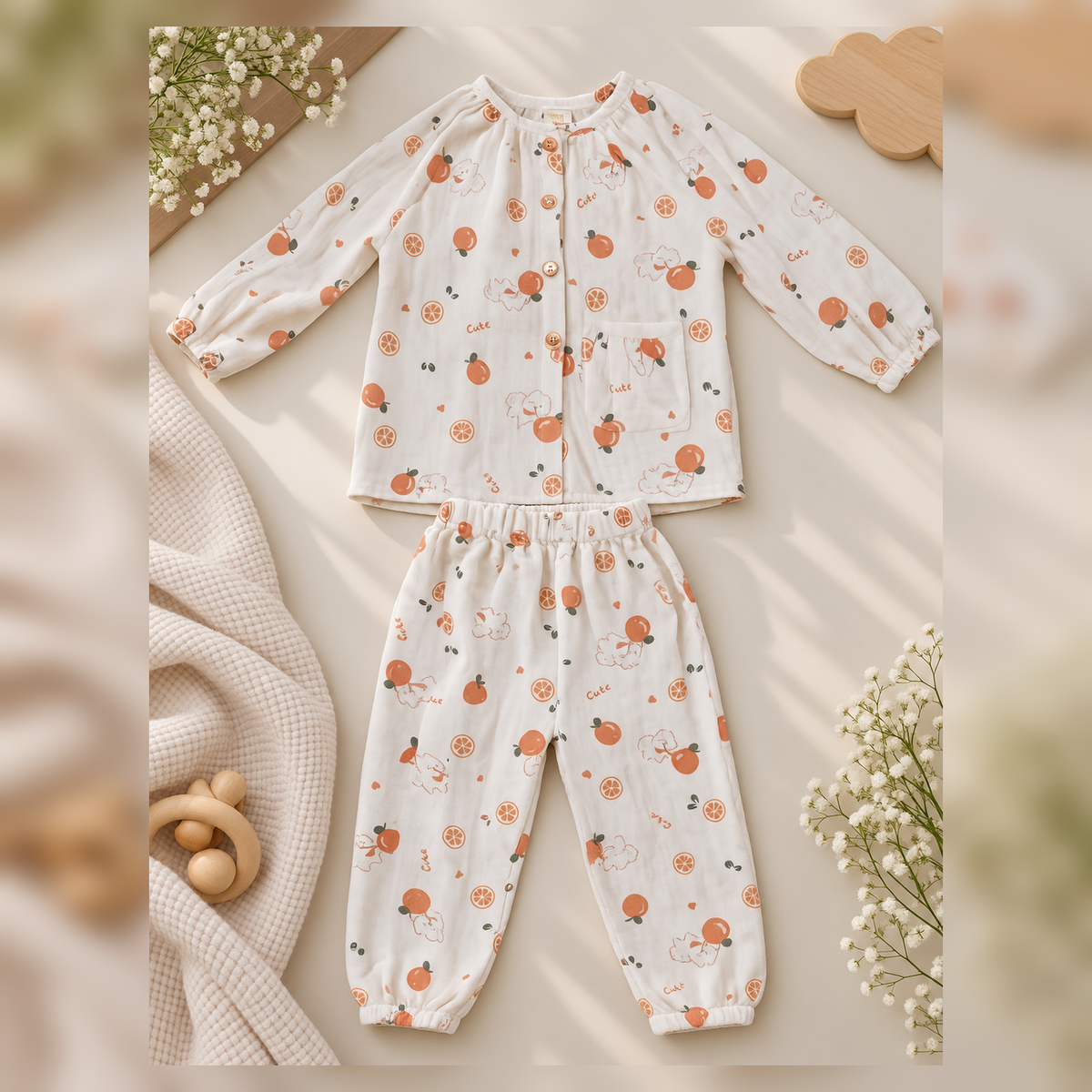 Organic Muslin Cotton Co-ord Set for Girls