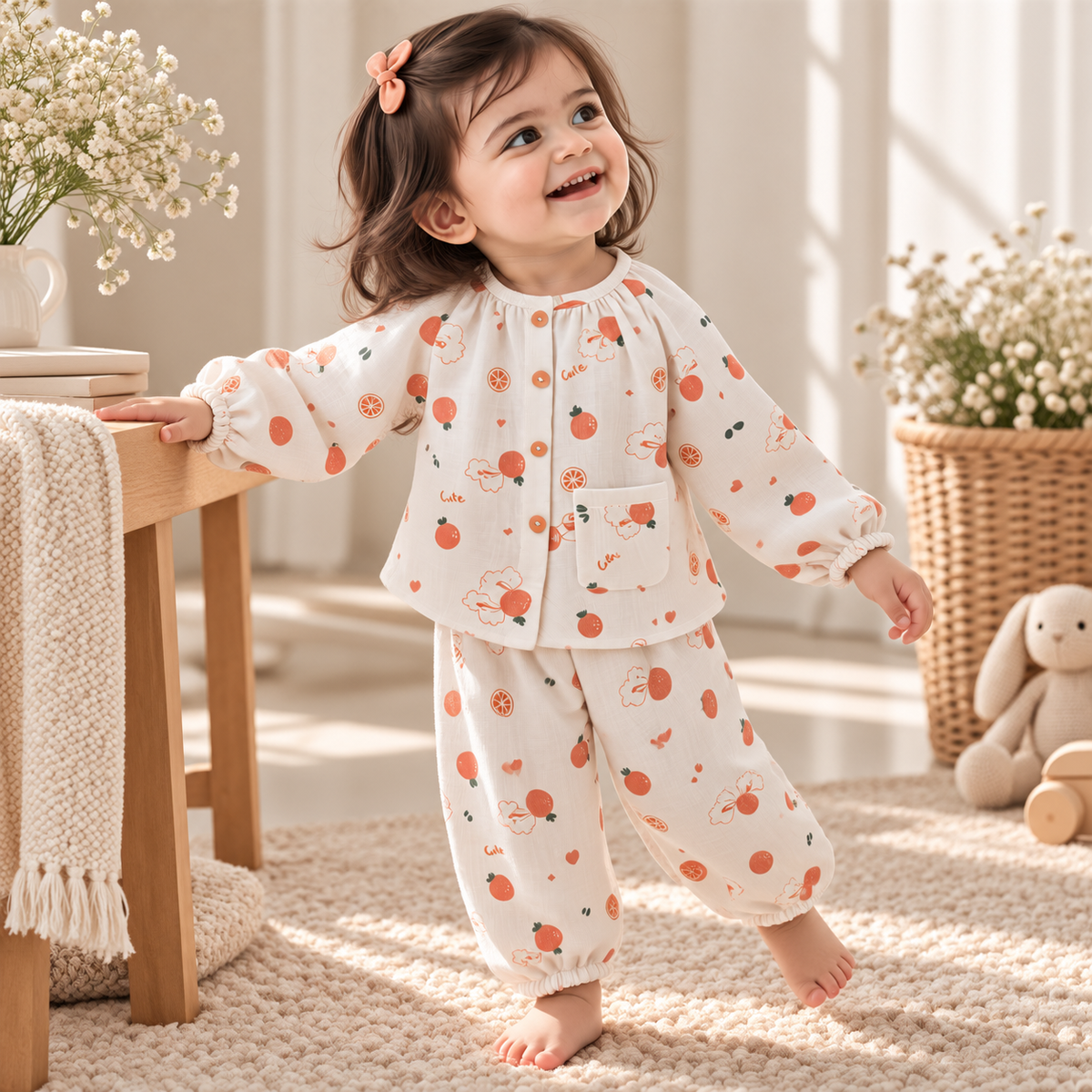 Organic Muslin Cotton Co-ord Set for Girls