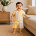 Organic Muslin Cotton Classic Stripe Romper