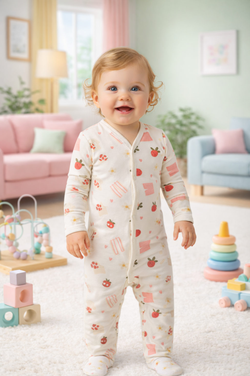 Ultra-Soft Bamboo Cotton Full Sleeves Romper- All season wear