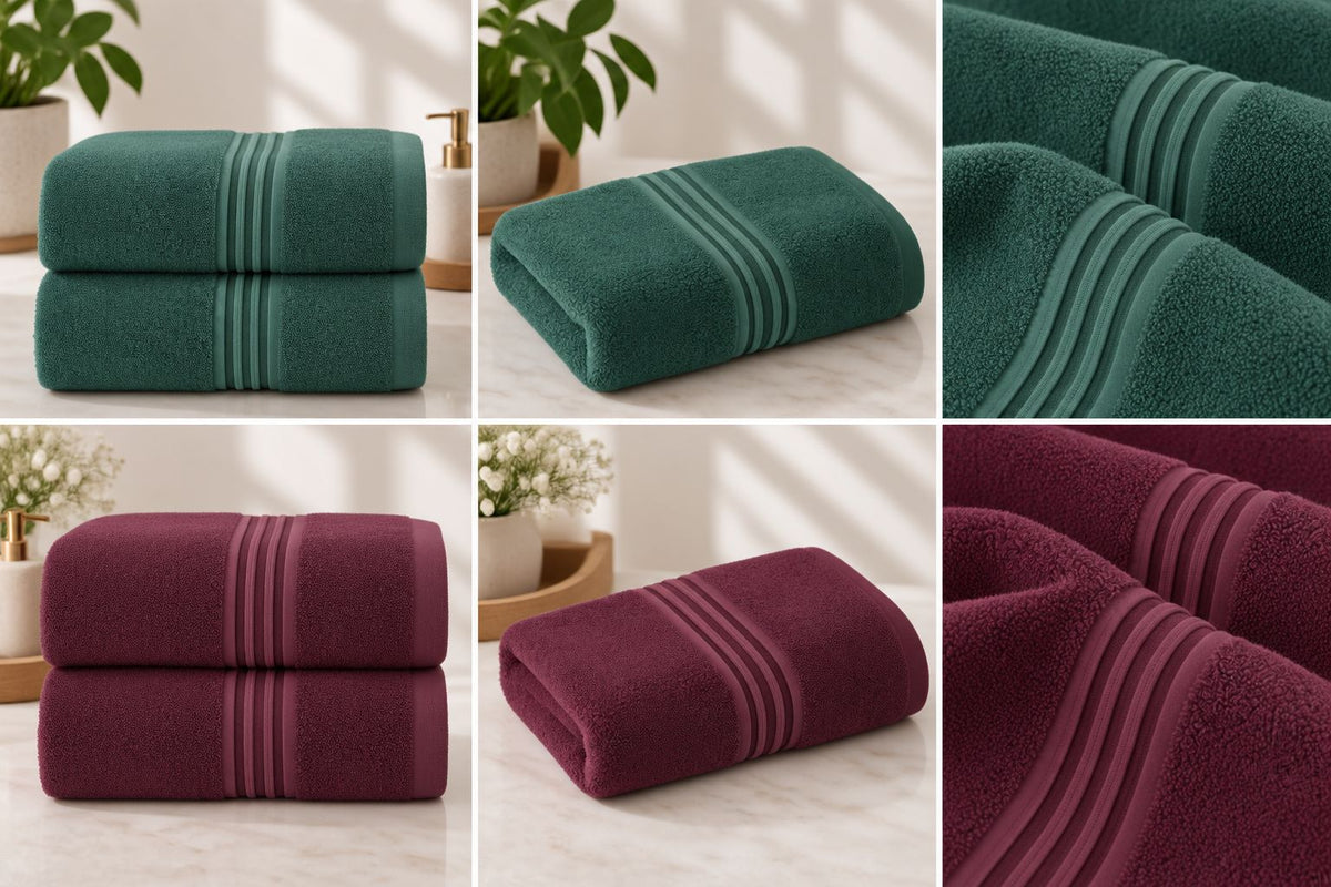Bamboo Bliss Bath Terry Towels-  Pack of 2 -Super Soft & Quick Drying, 51 ×101 cm