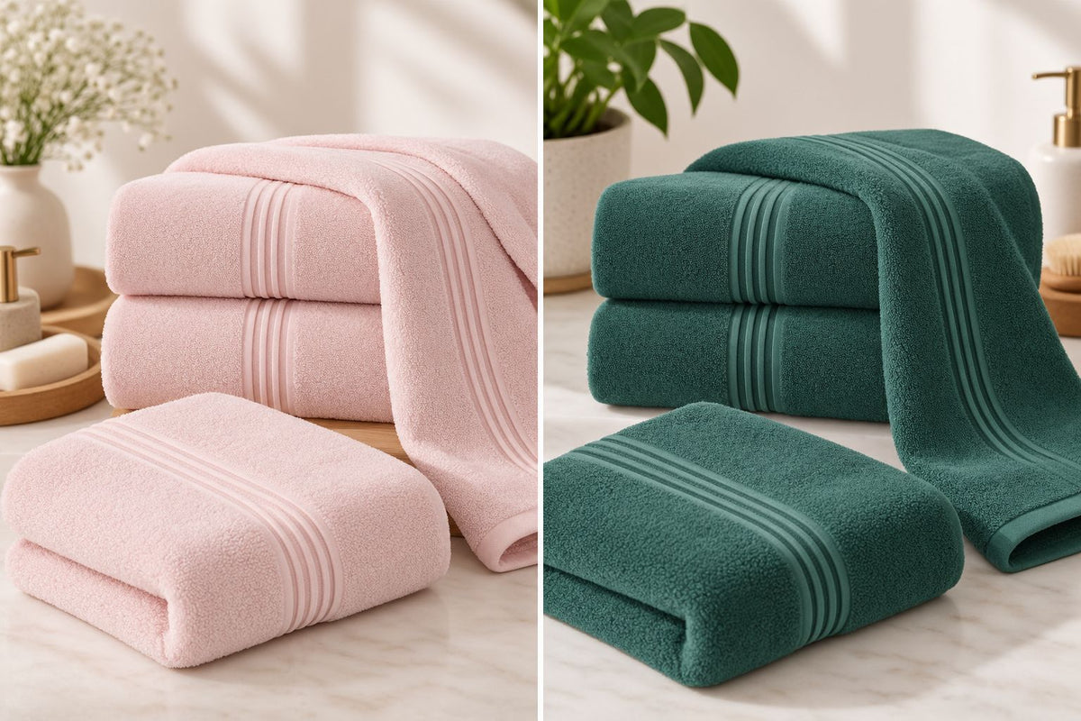 Bamboo Bliss Bath Terry Towels -Super Soft & Quick Drying, 51 ×101 cm
