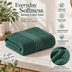 Bamboo Bliss Bath Terry Towels-  Pack of 2 -Super Soft & Quick Drying, 51 ×101 cm