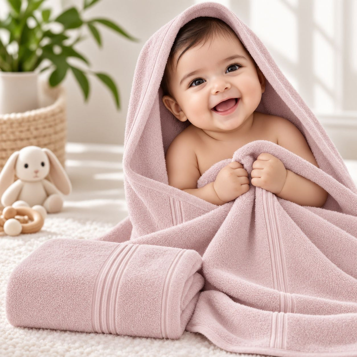 Bamboo Bliss Bath Terry Towels-  Pack of 2 -Super Soft & Quick Drying, 51 ×101 cm