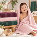 Bamboo Bliss Bath Terry Towels-Pink-Super Soft & Quick Drying, 51 ×101 cm