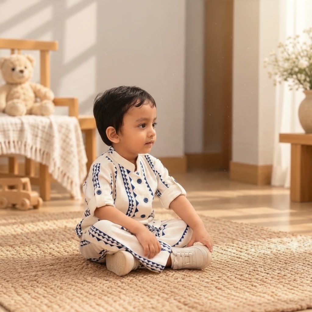 Little Gentleman Organic Muslin Cotton Co-Ord Set