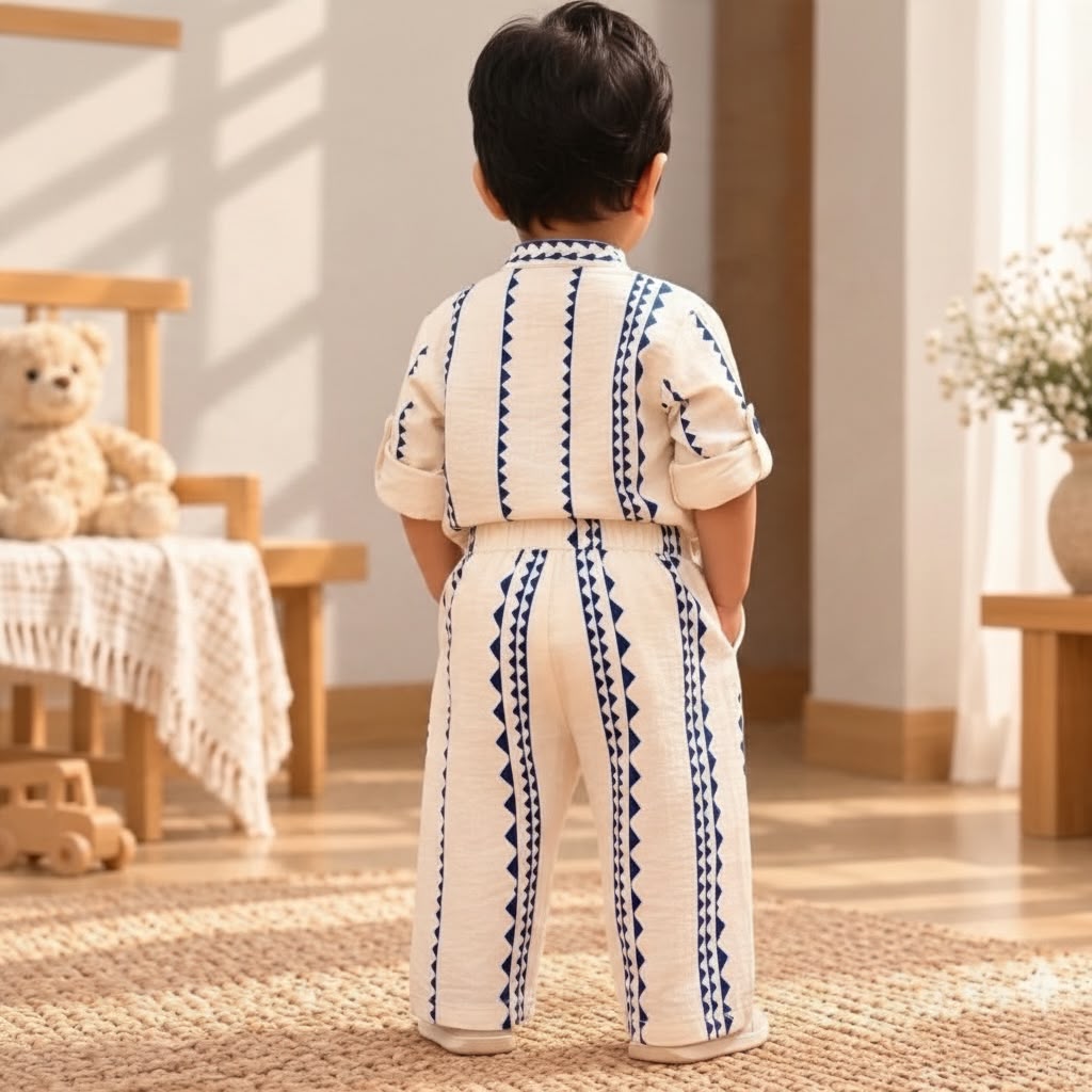 Little Gentleman Organic Muslin Cotton Co-Ord Set