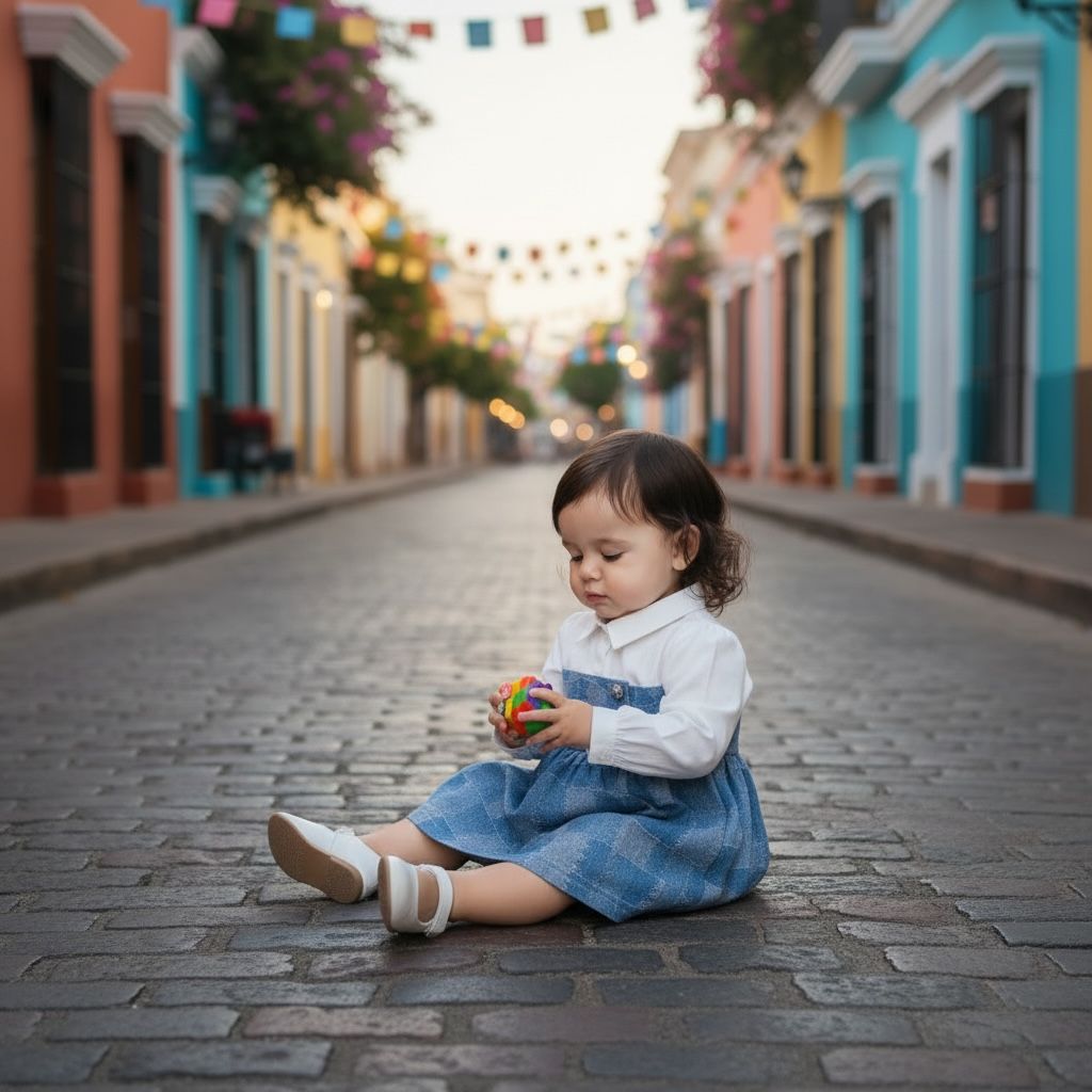Baby Girl Premium Cotton Denim Frock with attached White shirt