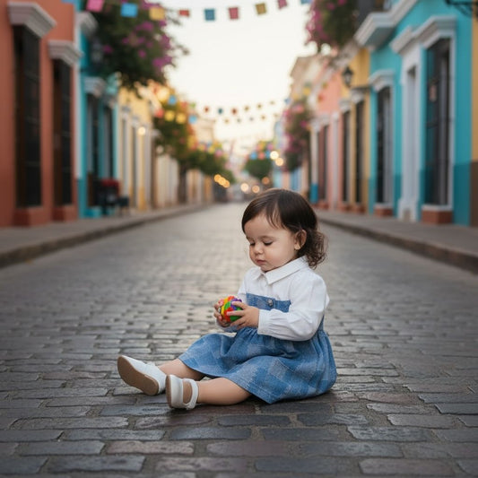 Baby Girl Premium Cotton Denim Frock with attached White shirt